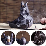 Dragon Incense Waterfall Handmade Backflow Incense Ceremic Incense Holder Aromatherapy Ornament Home Decor + 20 Backflow incense cones [&lt;lun&gt;]