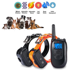 2 Dog Training Collar 300m Remote Rechargeable and 100% Waterproof Shock Collars,with Beep/Vibration/Electric Shock for All Dogs [&lt;lun&gt;]