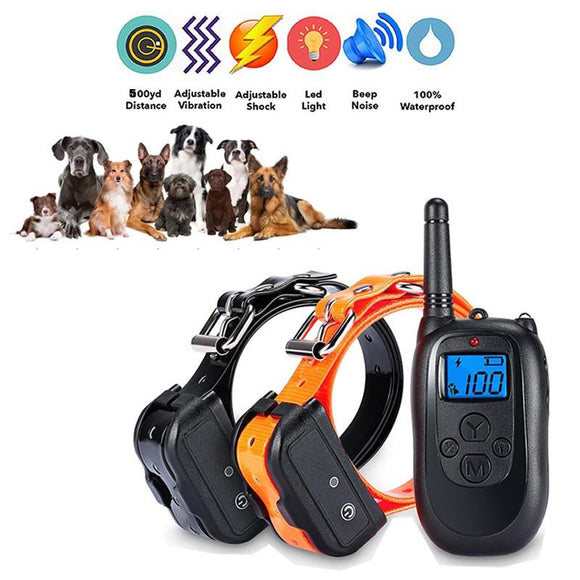 2 Dog Training Collar 300m Remote Rechargeable and 100% Waterproof Shock Collars,with Beep/Vibration/Electric Shock for All Dogs [<lun>]