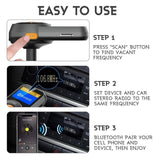 Bluetooth FM Transmitter for Car Wireless In-Car FM Radio Transmitter Adapter, Hands-Free Car Kit w/Smart QC3.0 and 2.4A Dual USB Ports, Replaceable Fuse, AUX In/Out, SD/TF Card Slot