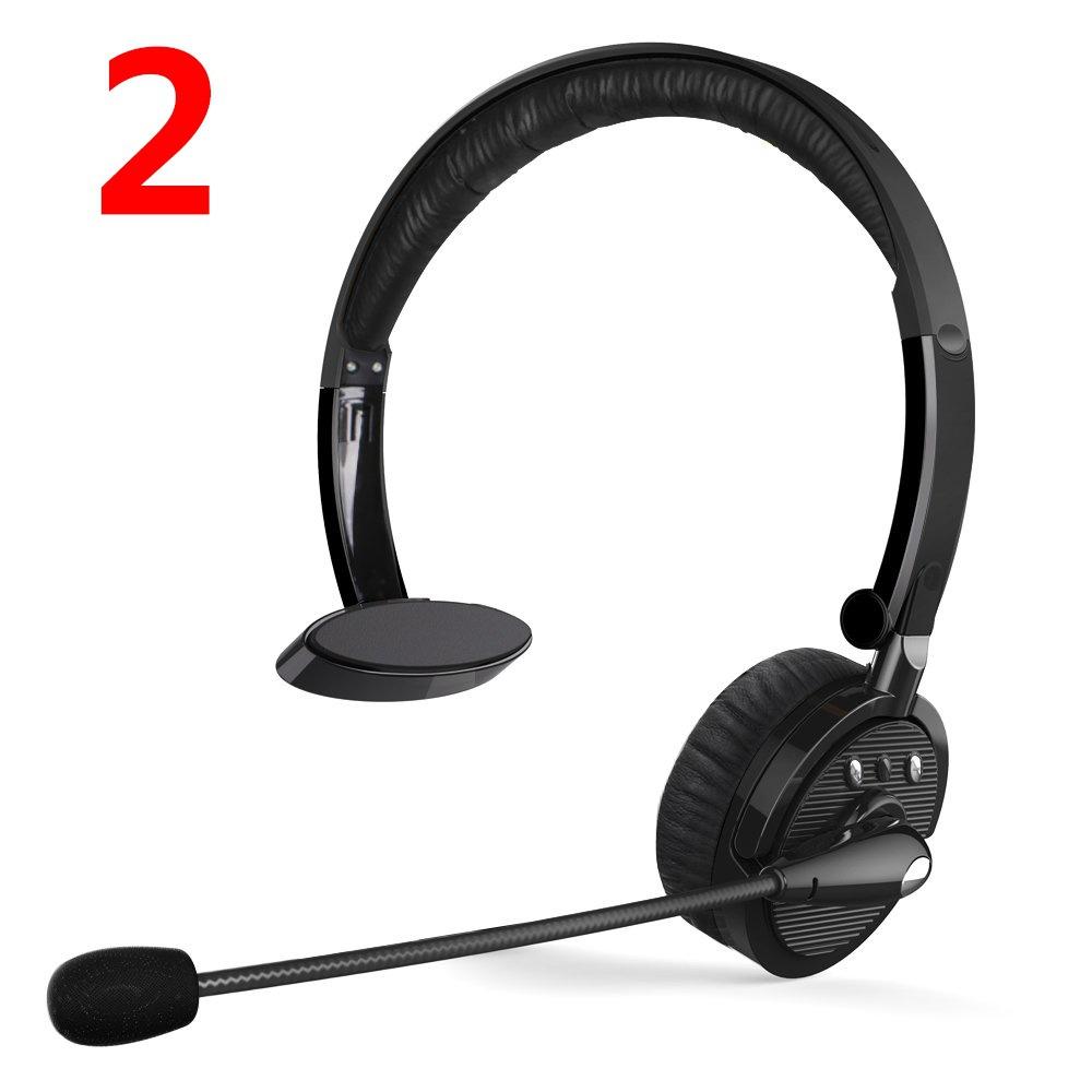 Bluetooth headset wireless headset, a combination of a single headset and microphone charging base, for PC, Laptop, Truck Driver, Office, Call Center, Skype [<lun>]