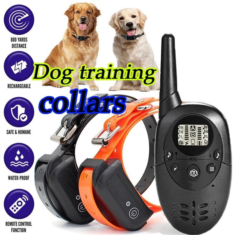 Dog Training Collar Remote Controller Waterproof Rechargeable 1000Yards LCD Trainer for Pet Electric Shock for 2 Dogs