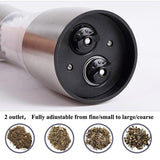 2 in 1 Stainless Steel Manual Salt Pepper Mill Grinder Seasoning Pepper Grinder Grinding Cooking Restaurants Kitchen Tools