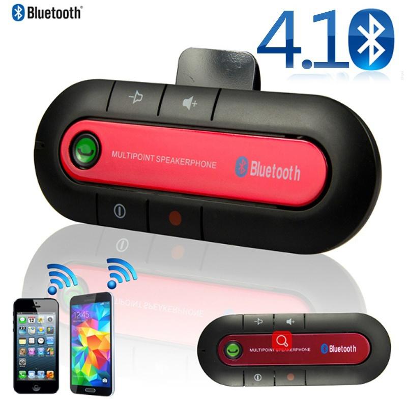 3 Color Bluetooth V4.1 Handsfree Speaker Phone + Charger Car Kit for Mobile Phone [<lun>]
