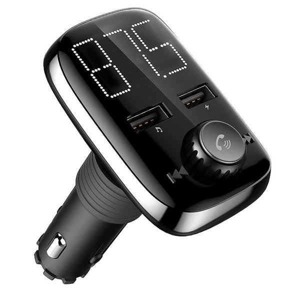 Bluetooth Car FM Transmitter, Wireless Audio Transmitter Car Charger with USB Charge, Car Radio Audio Adapter MP3 Player Support Hands-free Calling,for iPad iOS Android Phone Portable GPS Navigator
