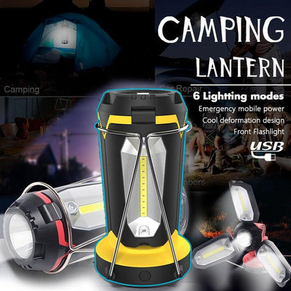 Rechargeable LED Camping Lantern Portable Tent LED Lights Flashlights by USB Charging for Phone Charging Emergency Hurricane Fishing and More [<lun>]