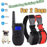 Professional LCD Electric 300M 100LV Levels Waterproof Shock Vibra Pet Training Collar Electric Pet Dog Training Remote Control Collar (Color: Black)