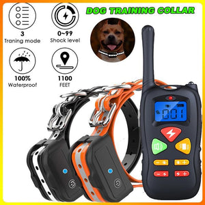 Dog Training Collar with Remote 800ft [Reflective Strap] Waterproof Rechargeable Beep/Vibration/Electric Shock Modes for Small Medium Large Dogs