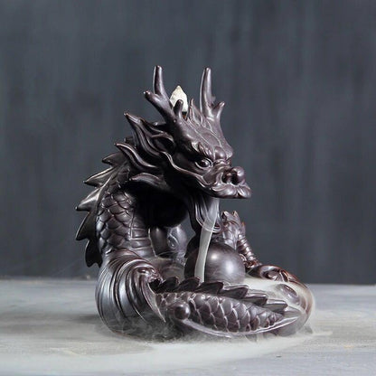 Various Ceramic Chinese dragon Backflow Incense cone burner,Chinese traditional  Handmade Beautiful Scene Ceramic Home Decor gifts [<lun>]