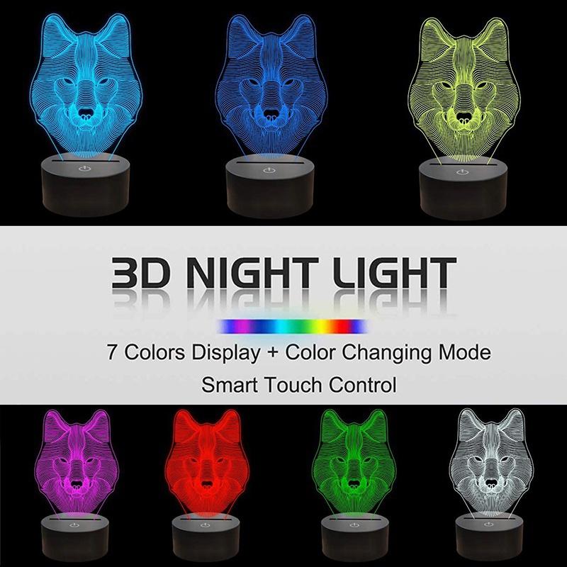 LED Light 3D Lamp Light Colorful 7 Color Change Visual Illusion Lamp Light Gift