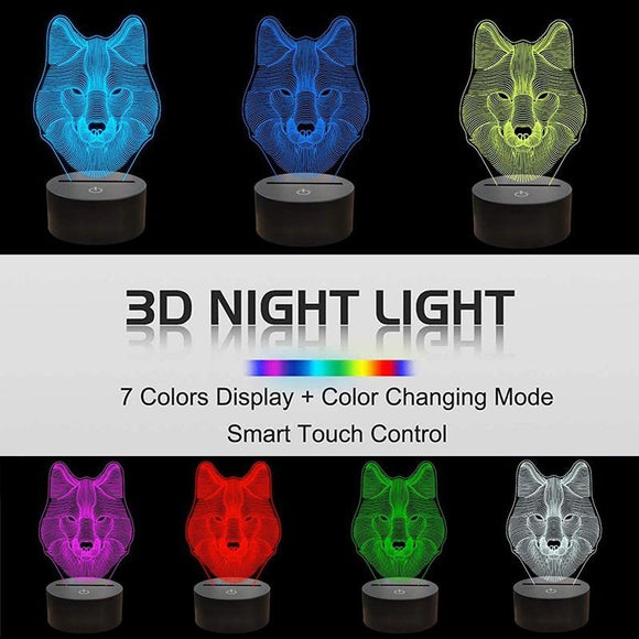 LED Light 3D Lamp Light Colorful 7 Color Change Visual Illusion Lamp Light Gift