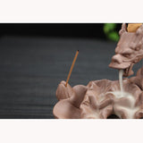 Retro Handmade Ceramic Censer Backflow Incense Burner Home Decor Incense Holder Buddhist Crafts