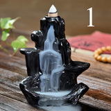 Backflow incense cones Retro Handmade Porcelain Ceramic Backflow Incense Burner Buddhist Decoration Home Aromatherapy