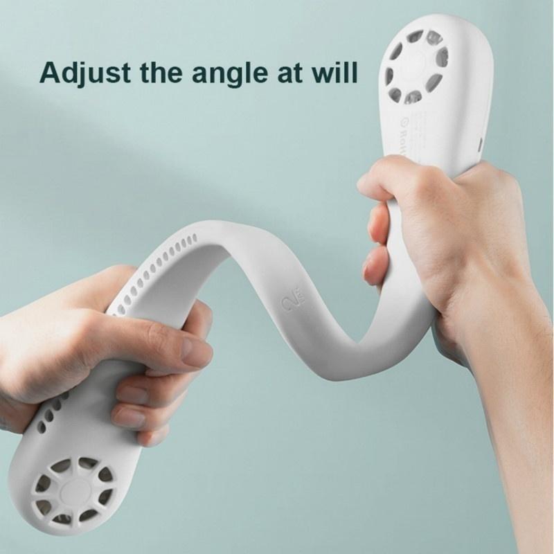 Neck Fan,Upgraded Bladeless Hands Free Portable Neck Fan - Rechargeable Mini USB Personal Fan，Headphone Design Wearable Neckband Fan，Bladeless Safety Design，3 Level Air Flow,Sports Office Outdoor