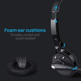 Bluetooth Headphones with Microphone, YAMAY Bluetooth Headset Wireless Headphones on Ear with Noise Cancelling Boom Mic Mute Key Clear Sound, Foldable Headset for Cell Phones PC Tablet Home Office