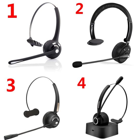 Bluetooth headset wireless headset, a combination of a single headset and microphone charging base, for PC, Laptop, Truck Driver, Office, Call Center, Skype [<lun>]