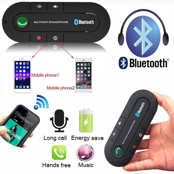 New Bluetooth 4.1 Wireless Handsfree Magnetic Slim Car Kit Speaker Phone Sun Visor Clip (3 Color)