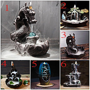 Exquisite Craft air freshener Handmade Dragon Ceramic Backflow Incense Burner +20 Incense Cones for Office,home &amp; kitchen,home &amp; living,Yoga