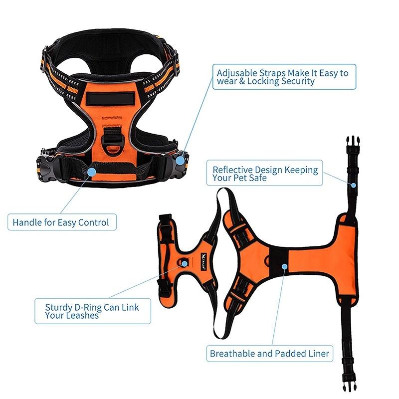 Truelove No-Pull Dog Harness Front Range Comfortable Reflective  Soft Mesh Dog Harness Reflective highend Soft Mesh Service Pet Dog Harness for Walking Hiking and Training