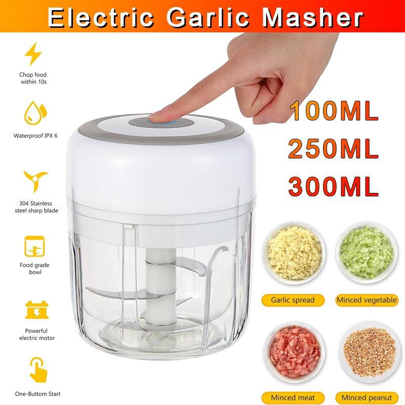 2021 New Upgrade Smart Electric Mini Food Garlic Vegetable Chopper Meat Grinder Crusher Press for Nut Fruit Rechargeable Onion Multi-function Processor Kitchen Accessories Tools [<lun>]
