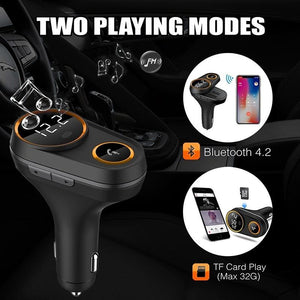 Bluetooth FM Transmitter Car Mp3 Player Wireless In-car Audio Radio Adapter Charger Wireless Dual USB Port Handsfree Call