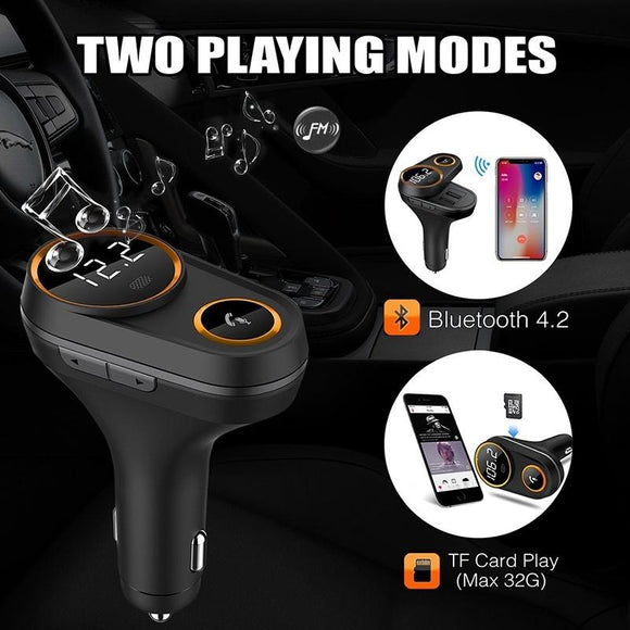 Bluetooth FM Transmitter Car Mp3 Player Wireless In-car Audio Radio Adapter Charger Wireless Dual USB Port Handsfree Call