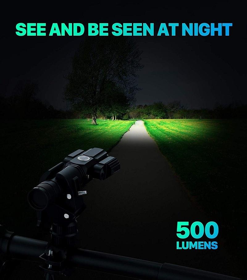 4-Modes Multifunction USB Rechargeable Bike Light Set Powerful Lumens Bicycle Light Road Bike Headlight