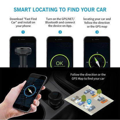 Car Locator,In Car Bluetooth FM Transmitter Handsfree Call Dual USB Charger Radio Adapter