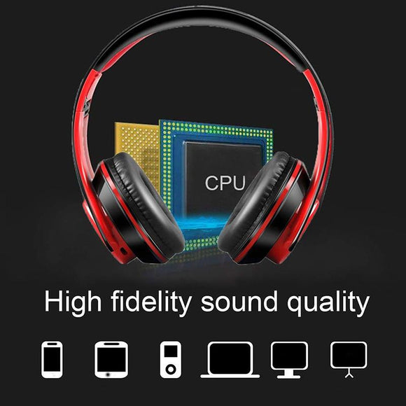 Headphones wireless Bluetooth earphones and headphones for girls sport and SD CARD with microphone HIFI STEREO headset in the phone [<lun>]