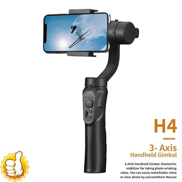Professional H4 Smartphone Camera 3 Axes Stabilizer Handheld Gimbal Stabilizer for Smartphone/Camera/Video Stabilizer for Running Biking Hiking