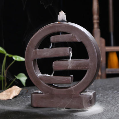 Various back flow incense cone burner Chinese traditional  Handmade Beautiful Scene Ceramic Home Decor  handmade gifts [<lun>]