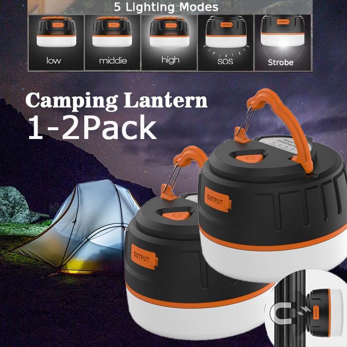 Camping Lights, LED Tent Light with Power Bank 5200mAh, USB Camping Lantern Rechargeable Ultra Bright LED Emergency Camping Light for Tents