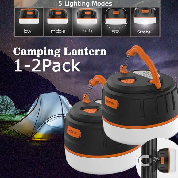 Camping Lights, LED Tent Light with Power Bank 5200mAh, USB Camping Lantern Rechargeable Ultra Bright LED Emergency Camping Light for Tents
