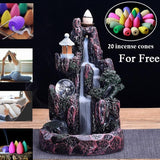 Backflow incense cones Retro Handmade Porcelain Ceramic Backflow Incense Burner Buddhist Decoration Home Aromatherapy