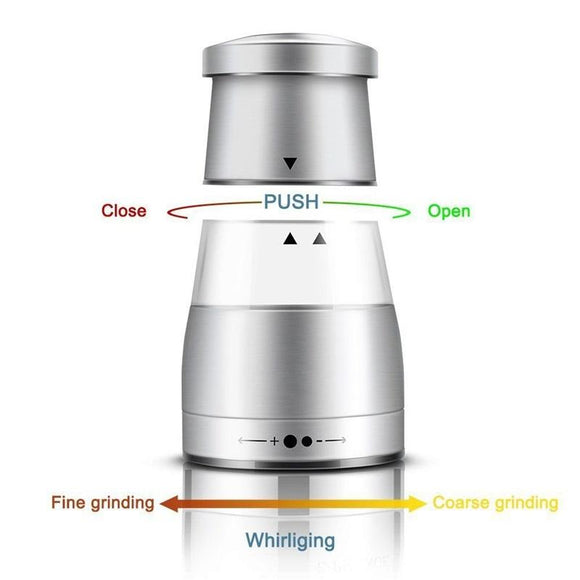Pepper Grinder, Accevo Stainless Steel Salt Pepper Mill, Spice Grinder, Salt Grinder, Salt Mill with Adjustable Fineness Setting (1 Pack)
