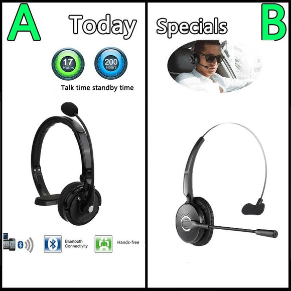 New Stylish Wireless Bluetooth V2.1 Bluetooth Headphones with Microphone Headset Boom Mic Bluetooth Noise-canceling Headphone for Trucker Drivers (Size: 2, Color: Black)