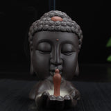 Ceramic Waterfall Backflow Incense Burner Incenser Holder Home Decor Aromatherapy Ornament+ 20 Cone Incense Free (Brown Black) [&lt;lun&gt;]