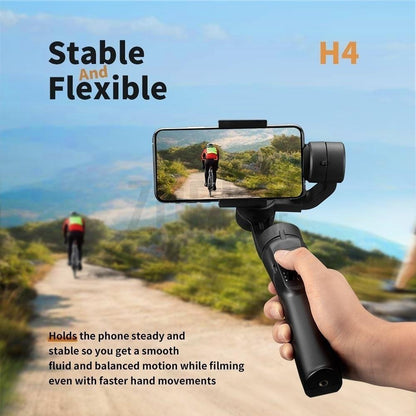 H4 Handheld Gimbal Stabilizer, 3-Axis Motorized Stabilizer with Sport Inception Mode Face Object Tracking, Universal 360 Degree Handheld Anti-shaking Outdoor Live Broadcast Phone Gimbal Stabilizer Stabilizer for Vlog Youtuber Live Video Record