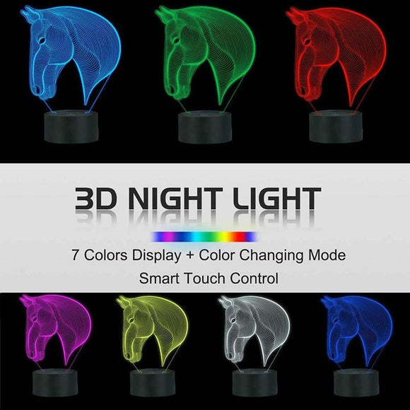 2020  Exquisite Creative 3D Lamp Acrylic Optical Illusion Visual Led Night Light 7 Colors for Home Decor