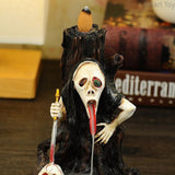 Exquisite New design Skull Backfolw Incense Burner Fashion Halloween Gift Retro Incense Holder Home Decoration Home Air Freshener for Yoga and Reading