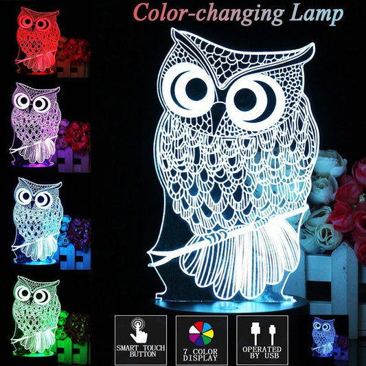 3D LED Night Lamp 7 Colors USB Hologram Decor Lamp Table Desk Lights Birthday Party Gift For Children Friends