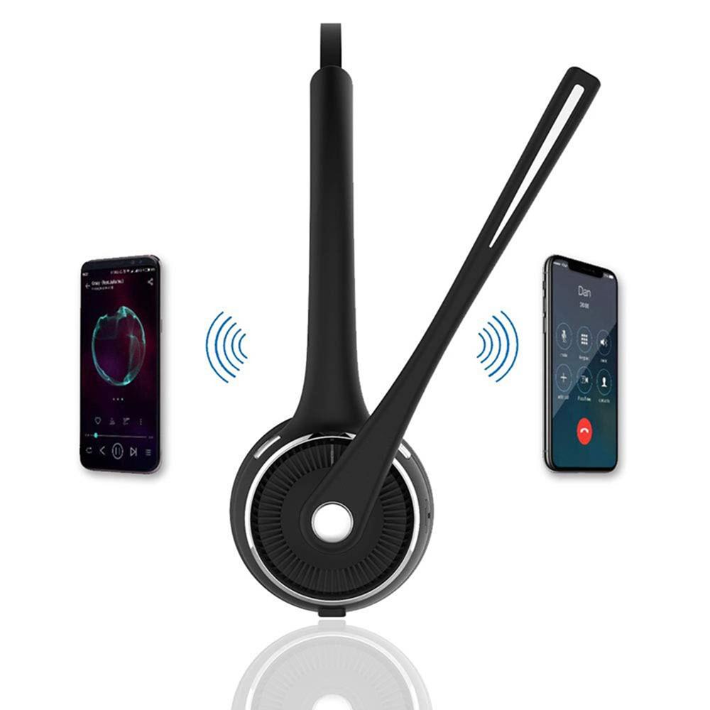 Pro Trucker Bluetooth Headset/Office Wireless Headset, Bluetooth Earpiece Noise Cancelling Headphones with Microphone,Charging Dock,Mute Function for Car Call Center iPhone Android Cell Phones [<lun>]