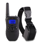 Professional LCD Electric 300M 100LV Levels Waterproof Shock Vibra Pet Training Collar Electric Pet Dog Training Remote Control Collar (Color: Black)