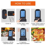 Dual Probe Digital Cooking Meat Thermometer Large LCD Backlight Food Grill Thermometer with Timer Mode for Smoker Kitchen Oven BBQ Thermometer