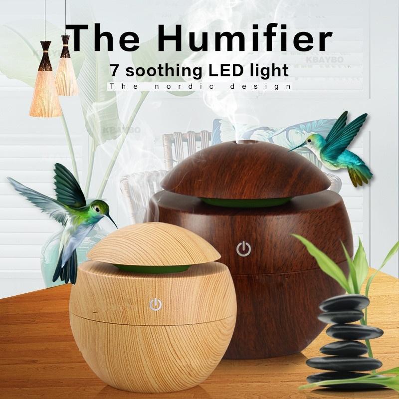 2020 USB Aroma Essential Oil Diffuser Ultrasonic Cool Mist Humidifier Air Purifier 7 Color Change LED Night light for Office Home