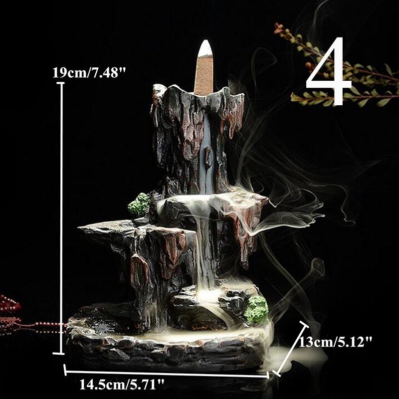 Backflow incense cones Retro Handmade Porcelain Ceramic Backflow Incense Burner Buddhist Decoration Home Aromatherapy