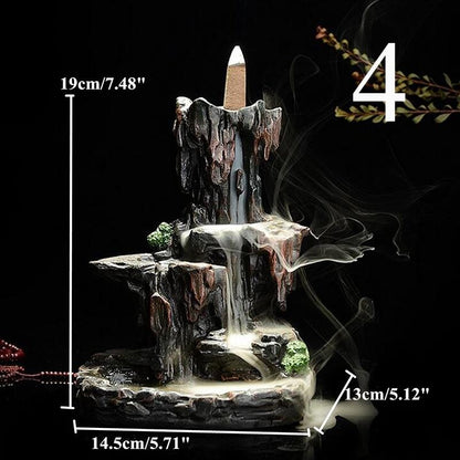 Backflow incense cones Retro Handmade Porcelain Ceramic Backflow Incense Burner Buddhist Decoration Home Aromatherapy