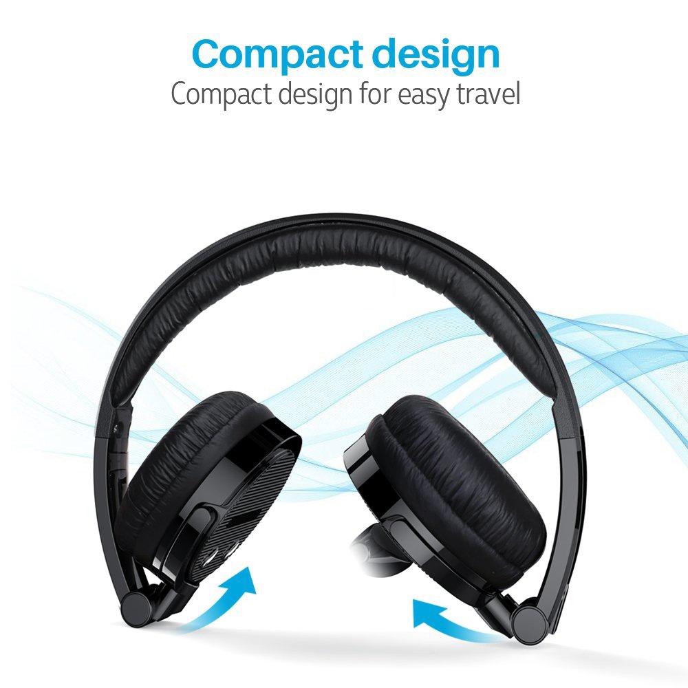 Bluetooth Headset with Microphone, Over-The-Head Wireless Stereo Headphones (Music Streaming, Hands-Free In Car, Up To 12 Hours, Noise Cancelling) for Truck Drivers and Telephone Operator (Black) [<lun>]