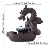 2020 Ceramic Dragon Statue Backflow Incense Burner Home Fragrance Air Fresheners for Home Office Living Room + 20Pcs Incense Cones