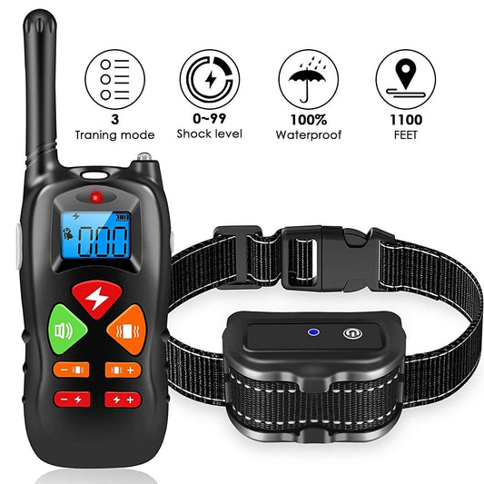 Dog Training Collar with Remote 800ft [Reflective Strap] Waterproof Rechargeable Beep/Vibration/Electric Shock Modes for Small Medium Large Dogs(1-2dogs)